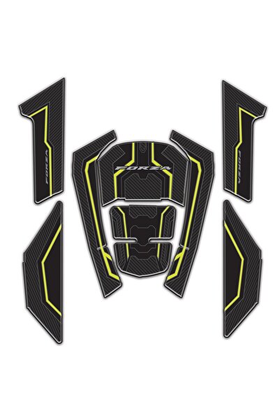 Redline Grafik Forza Sarı Yan Pad ve Tank Pad 2018-2025 Koruyucu Sticker Redl...