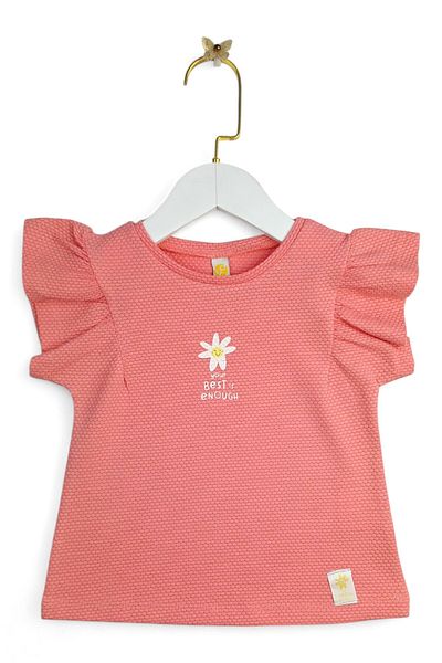 Via Girls Girl's Bat Sleeve Crew Neck Honeycomb Knitted Fabric Summer Bodysuit |   Children's Clothing for 1-4 Years