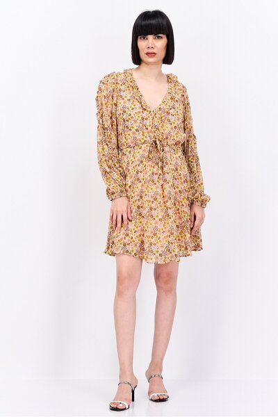 Scotch & Soda Women Floral Print Mini Dress, Peach Combo
