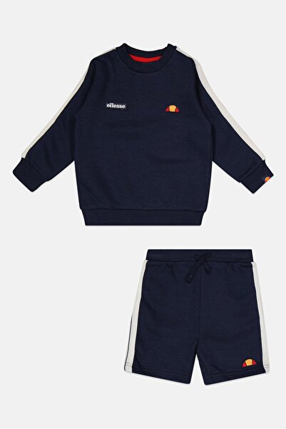 Ellesse طقم سويت شيرت خارجي بشعار العلامة التجارية للأولاد مكون من قطعتين، أز...