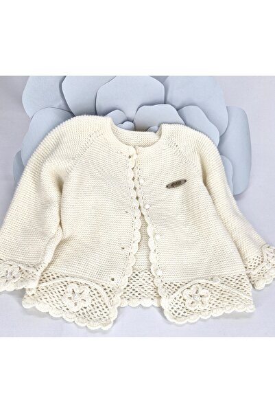 Evitle El Örgüsü Kız Çocuk İncili Hırka