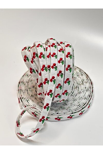 nakış aksesuar Kiraz Desenli Dekoratif Şerit Kurdele Modeli ( 6 Metre )
