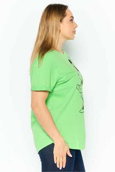 Disney Women Round Neck Short Sleeve Graphic Print T Shirt, Green