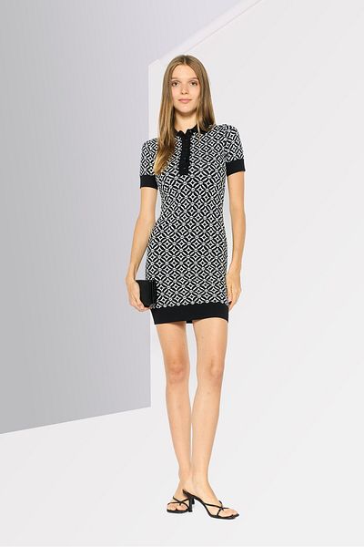 Michael Kors Women Allover Print Mini Dress, Black