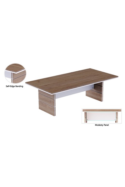 Mahmayi Zelda Conference Table Truffle Brown Davos Oak | Office Conference cum Meeting Table_240cm