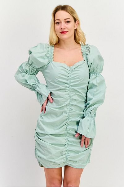 NA-KD Women Ruched Mini Dress, Mint