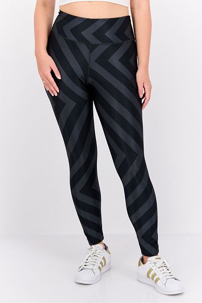adidas Women Sportswear Fit Stripe Training Tights, Grey