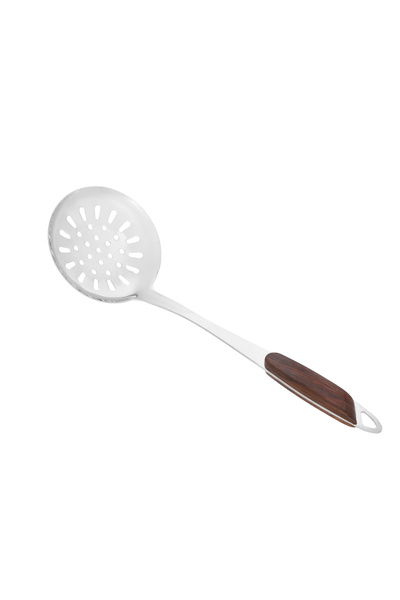 DELCASA Stainless Steel Skimmer, Comfortable Wood Handle, DC2148