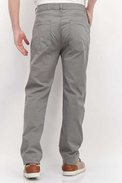 Nautica Men Slim Fit Plain Chino Pants, Grey