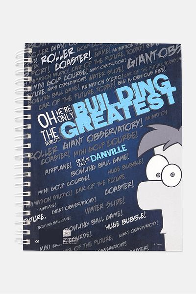 Disney We Are Building The Greatest Worlds 5 Subjects Spiral Notebooks, Dark Blue Combo