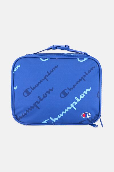 Champion Kids Boy Brand Logo Lunch Bag 19 H x 24 L x  8 W cm Blue Combo