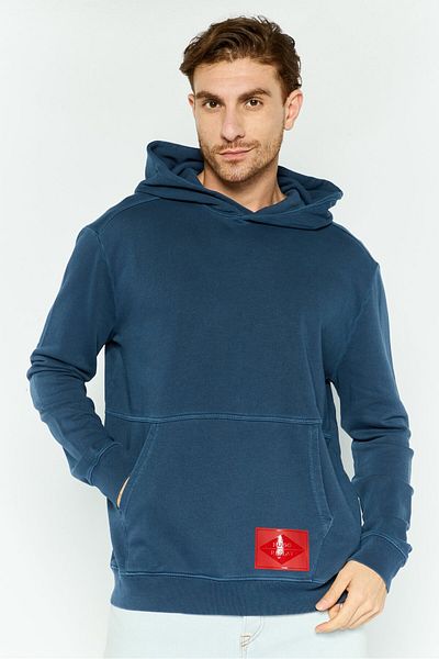 Hugo Boss Men Brand Logo Long Sleeves Hooded Sweatshirt, Dark Teal Blue