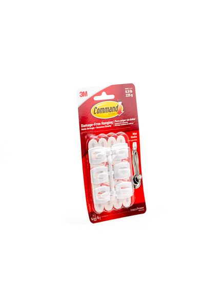 COMMAND 17006ES MINI WHITE HOOKS WITH W HITE STR