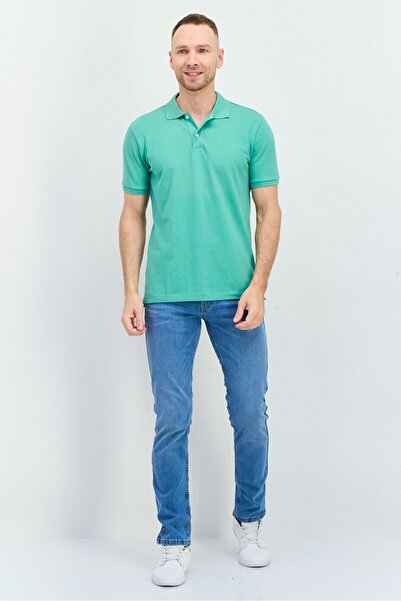 GAP Men Regular Fit Short Sleeve Plain Polo Shirt, Green