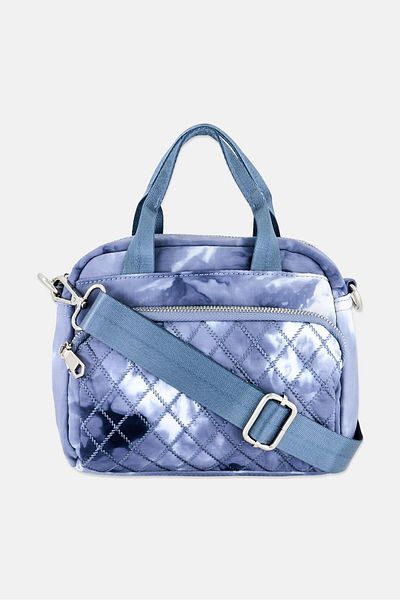 Sol and Selene Women Textured Cross Body Bag 20 L x 19 H x 10 W cm, Blue