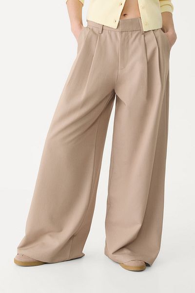 Stradivarius Wide-leg smart trousers with buttons