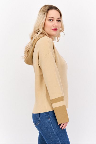 Esprit Women Half Zip Long Sleeve Sweatshirts, Camel
