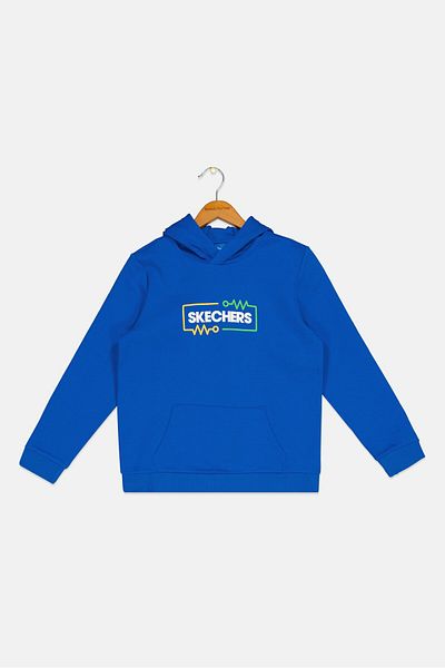 SKECHERS Kids Boy Sportwear Fit Graphic Outdoor Hoodie, Blue