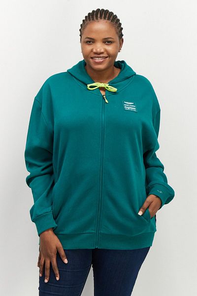 Aston Martin Women Hooded Long Sleeve Brand Logo Sweatshirt, Green