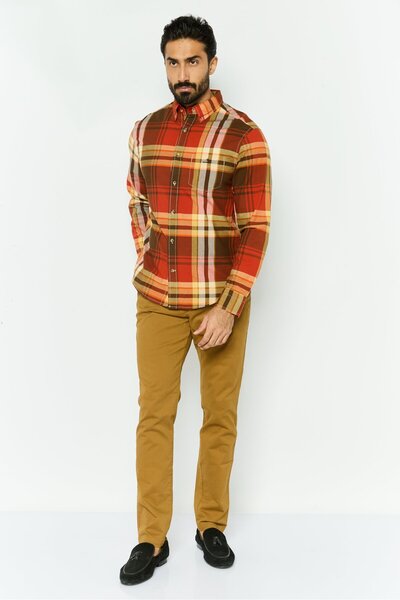 Gant Men Regular Fit Checkered Long Sleeves Dress Shirt, Multicolor