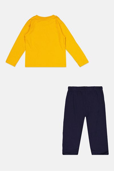 Nautica Toddlers Boy 2 Pieces Brand Logo Shirt And Pants Set, Yellow