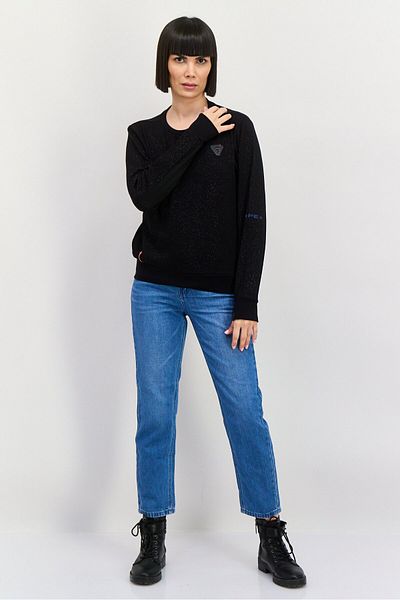 Aape By A Bathing Ape Women Crew Neck Brand Logo Sweatshirt, Black