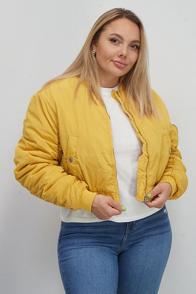 Cropp Women Solid Bomber Jackets, Mustard
