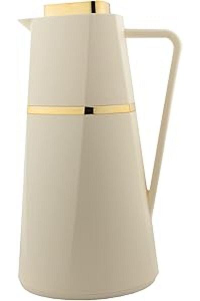 ALSAIF Deva Coffee And Tea Vacuum Flask ,size: 1.0 Liter,colour:ivory/gold