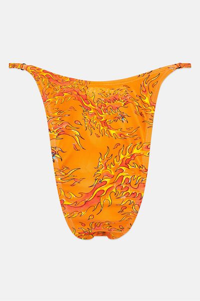 Ed Hardy Women Allover Print Pull On Bikini Bottom, Orange