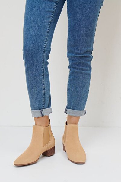 Tchibo Women Elastic Goring Panel Ankle Boots, Brown