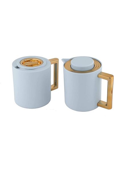 ALSAIF Coffee And Tea Vacuum Flask From Deva Size: 1.0 L Color: Green/gold