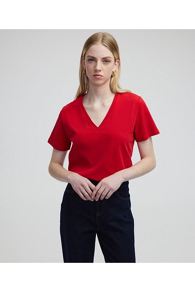 MISS IPEKYOL V-neck basic t-shirt