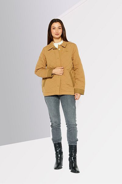 Lacoste Women Quilted Puffer Jacket, Tan