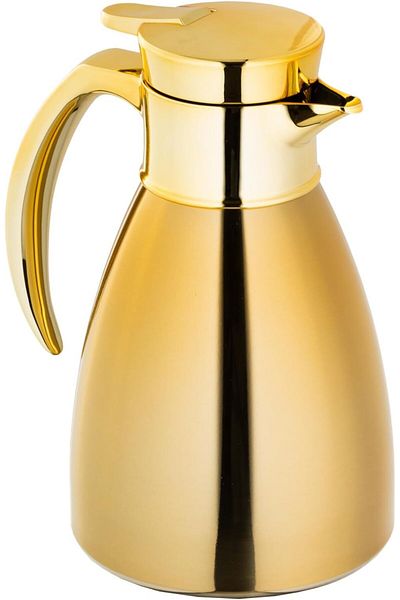 ALSAIF Coffee And Tea Vaccum Flask Steel In Gold / Leak-proof And Keeps Drinks Hot 0.6 Liter