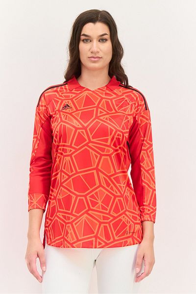 adidas Women Sportswear Fit Long Sleeve Training Jersey, Red Combo