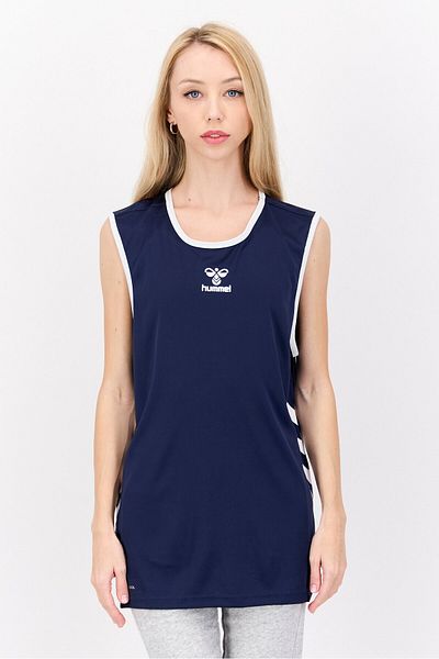 hummel Women Sportswear Fit Sleeveless Basketball Jersey Top, Navy