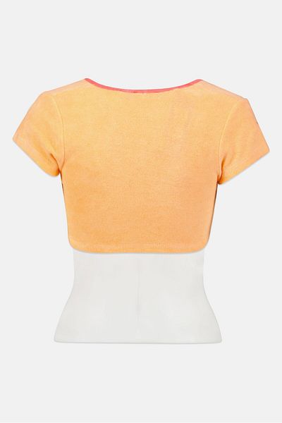BOOHOO Women Textured Bikini Top, Peach