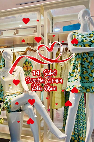 MIGNATIS Şeritten Oluşturulmuş Kalp Sevgililer Günün Kutlu Olsun Cam Vitrin O...