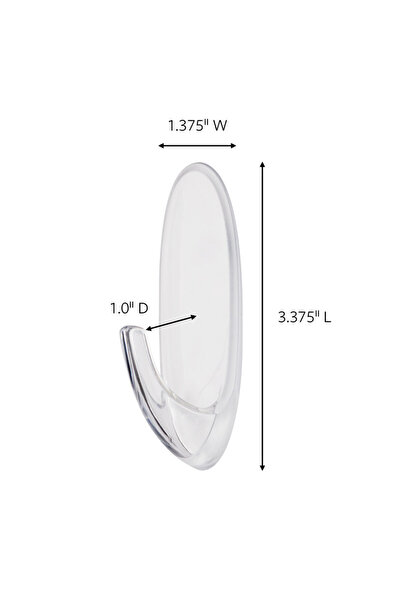 COMMAND 17093CLRES LARGE CLEAR HOOK W/C LEAR STRP