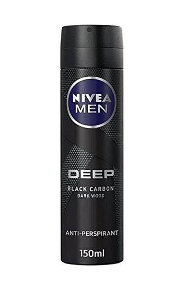 NIVEA Men's Deep Black Carbon Darkwood 48 H Deodorant Spray 150ml