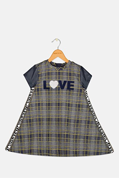 Chicco Toddler Girls Checkered A Line Dress, Grey Combo