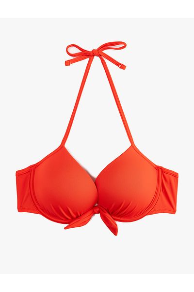 Koton Gepolstertes, gepolstertes Push-up-Bikinioberteil mit Schleifendetail