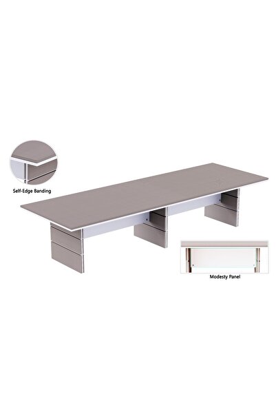 Mahmayi Zelda Conference Table | Office Conference cum Meeting Table, Anthracite Linen_360cm