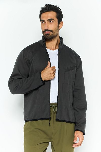 Hurley Men Sportswear Fit Long Sleeve Outdoor Fleece Jacket, Grey
