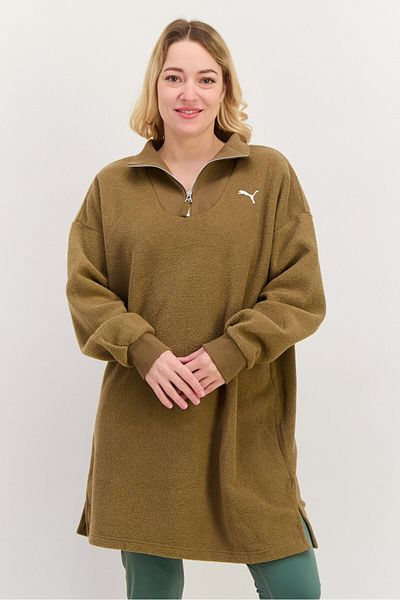 Puma Women Relaxed Fit Winterized Hz Outdoor Sweatshirt, Khaki