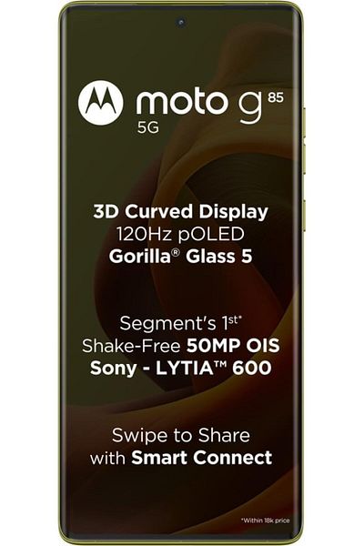 Motorola G85 5G, 12GB+12GB RAM, 256 GB ROM,  Android 14, Olive Green