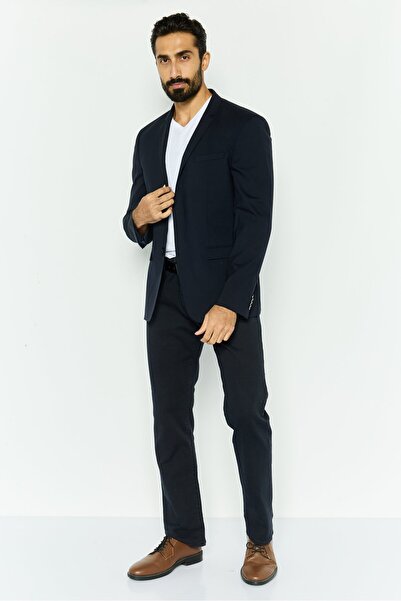 Calvin Klein Men Slim Fit Plain Semi-Formal Blazer, Navy Blue