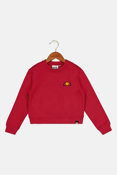 Ellesse Kids Girl Crew Neck Embroidered Sweatshirts, Persian Red