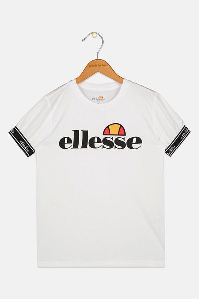 Ellesse Kids Boy Graphic Printed Training T-shirt, White Combo