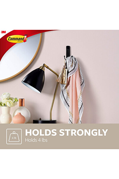 COMMAND 3M COMMAND LARGE MATTE BLACK DOUBLE HOOK -DECORATIVE & METALLIC 17036MB-ES